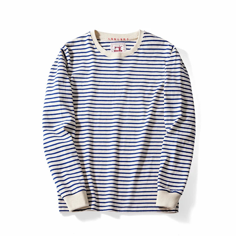 Classic Breton Stripe Tee | Heavy Cotton Long Sleeve Japanese Top