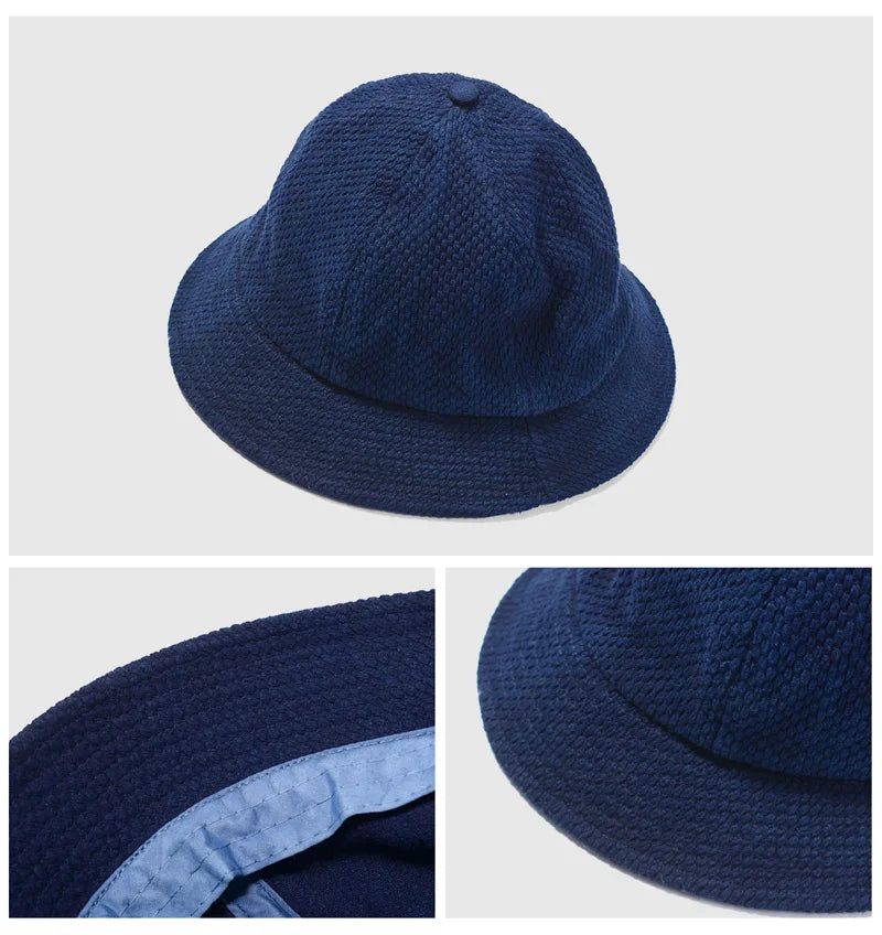 BADBOWL Indigo Sashiko Bucket Hat