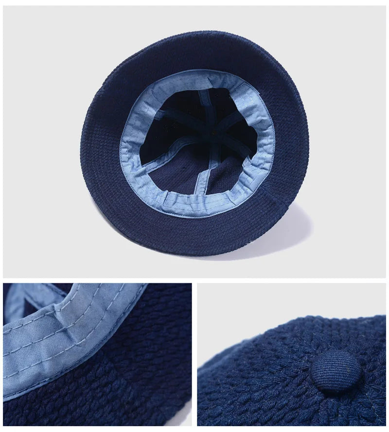 BADBOWL Indigo Sashiko Bucket Hat