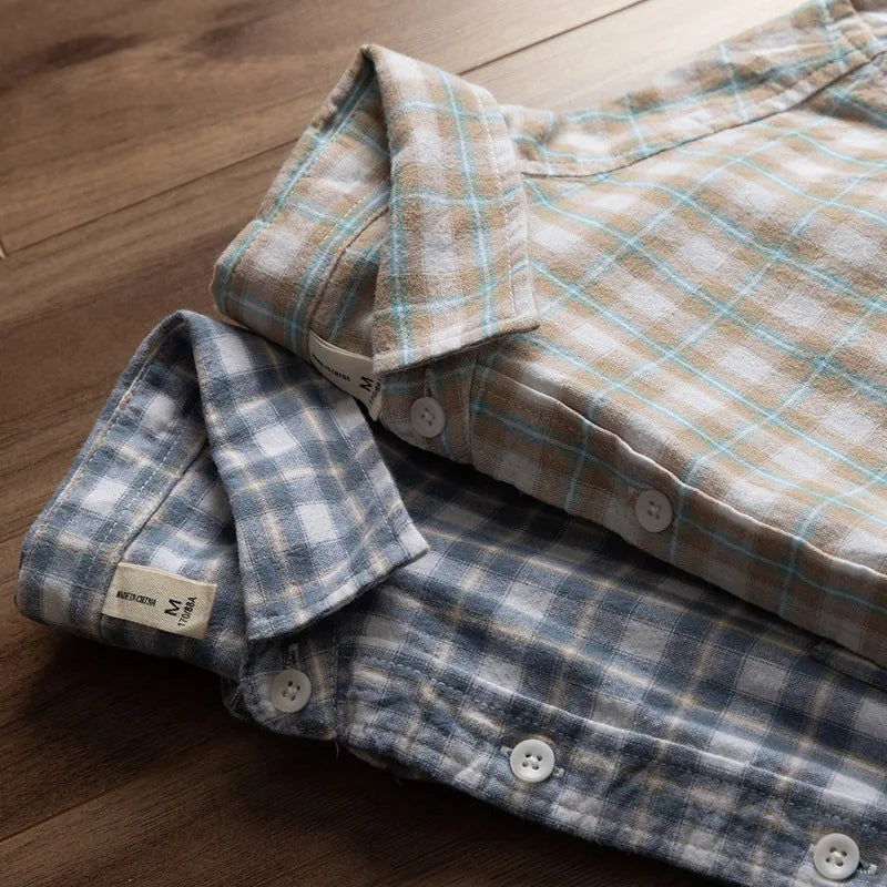 Japanese Cotton Check Shirt | Minimalist Workwear Button-Down