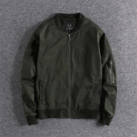 Washed Cotton MA-1 Bomber | Slim Fit Military Jacket