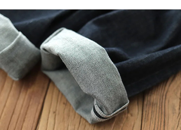 15oz Selvedge Railway Stripe Denim | Vintage-Inspired Loose Fit Work Jeans