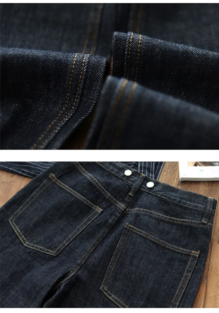 15oz Selvedge Railway Stripe Denim | Vintage-Inspired Loose Fit Work Jeans