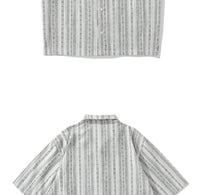 Camp Collar Textured Stripe Shirt | Summer Cotton Blend