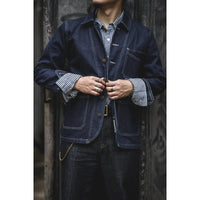 Engineer Stripe Denim Chore Coat | Raw Selvedge Workwear Jacket