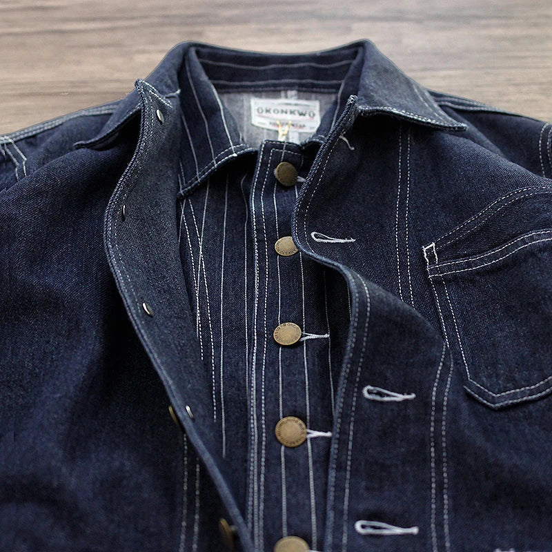 Engineer Denim Chore Coat | Raw &amp; Railroad Stripe Workwear