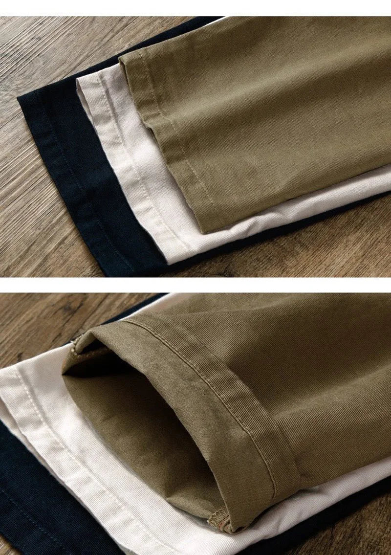 Premium Cotton Chinos | Japanese Minimal Straight Leg Pants