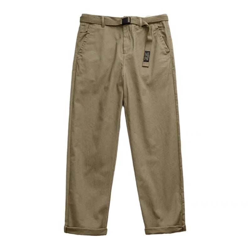 Premium Cotton Chinos | Japanese Minimal Straight Leg Pants