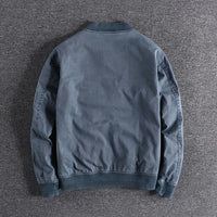 Washed Cotton MA-1 Bomber | Slim Fit Military Jacket