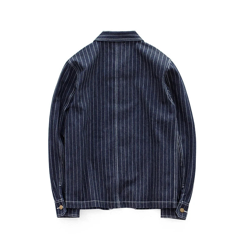 Engineer Denim Chore Coat | Raw &amp; Railroad Stripe Workwear