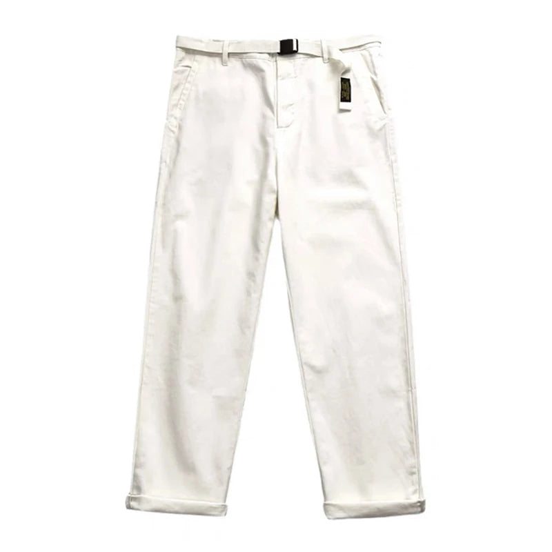 Premium Cotton Chinos | Japanese Minimal Straight Leg Pants