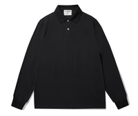 Essential Heavy Cotton Polo | Minimal Long Sleeve Japanese Polo Shirt