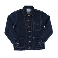 Engineer Stripe Denim Chore Coat | Raw Selvedge Workwear Jacket