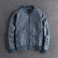 Washed Cotton MA-1 Bomber | Slim Fit Military Jacket