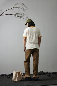 Essential Cotton Ringer Tee | Minimal Japanese Style T-Shirt