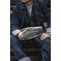 Engineer Stripe Denim Chore Coat | Raw Selvedge Workwear Jacket