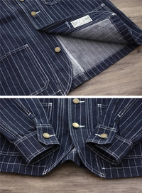 Engineer Denim Chore Coat | Raw & Railroad Stripe Workwear