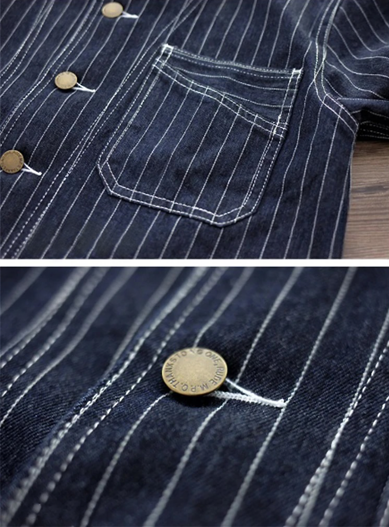 Engineer Denim Chore Coat | Raw &amp; Railroad Stripe Workwear