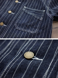 Engineer Denim Chore Coat | Raw & Railroad Stripe Workwear