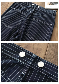 15oz Selvedge Railway Stripe Denim | Vintage-Inspired Loose Fit Work Jeans